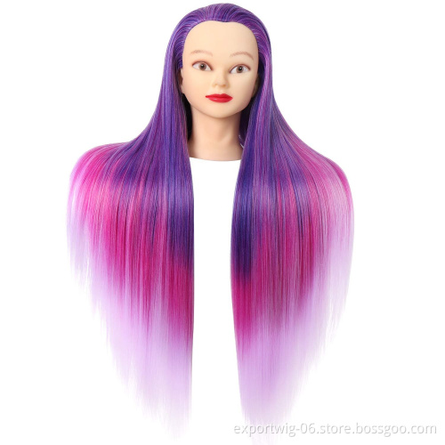 Female Wig Black Cosmetology Maniquines Mannequin Head   Hairdresser Training Doll Head Synthetic Hair Manikin Head